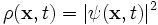 \rho (\mathbf{x},t) = |\psi (\mathbf{x},t)|^2