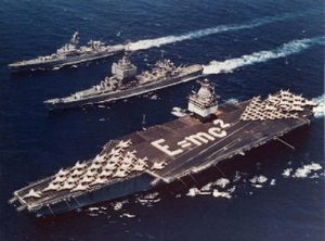 All-nuclear formation: Enterprise, Long Beach (CGN-9), and Bainbridge (CGN-25).
