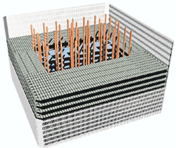 Figure 1. A cutaway diagram of the structure of the main
towers at WTC